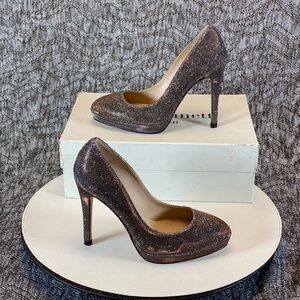 LK Bennett Sledge Heels Pump Sparkle Lurex 36.5
